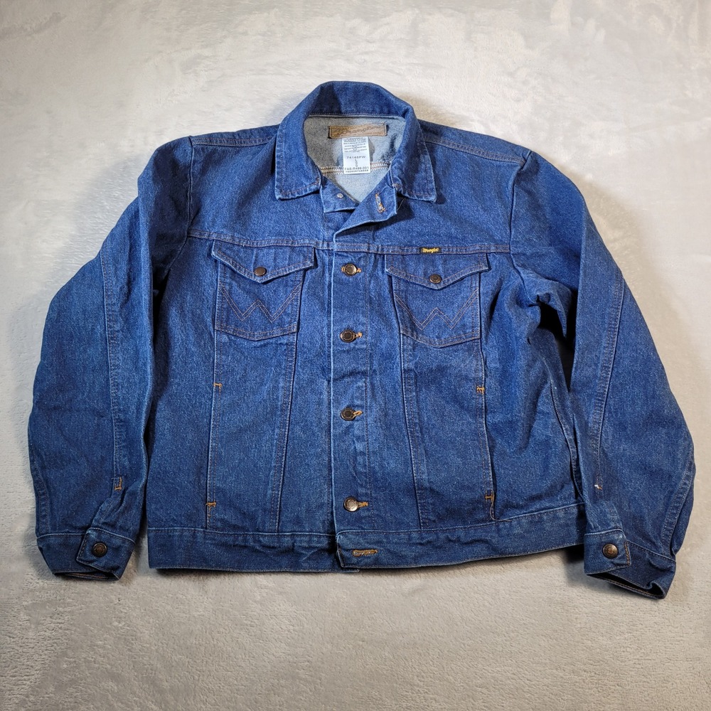 Wrangler Denim Jacket Mens Large Blue 2006 WPB Bullriding Finals Rodeo 74145PW